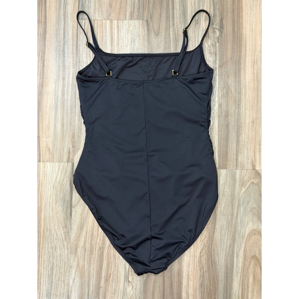 La Blanca Island Goddess One Piece Swimsuit Black Square Neck 14 Classy Slimming - Picture 13 of 13